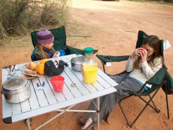 Light breakfast at Harris Wash