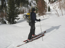 Skinning up Box Elder Peak