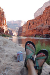 Chaco z/1 lounging in the Grand Canyon