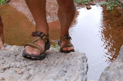 photog Pete McBride exploring the Grand Canyon in Chaco z/1s