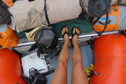 loving my Chaco leather flips rafting in the Grand Canyon