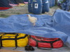 flip flops in Askole, with chicken
