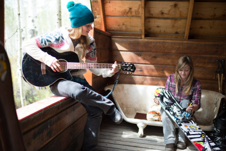 Angel and Kaitlyn waiting for winter. 