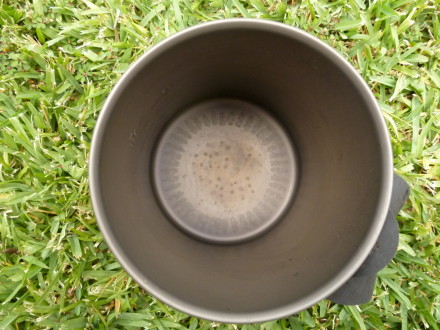 The inside of the pot