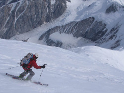 Kip Garre ripping the flanks of Foraker, AK