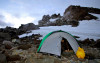 Camping in the crater
