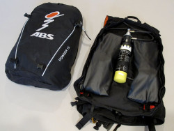 detail of the cylinder and two airbags